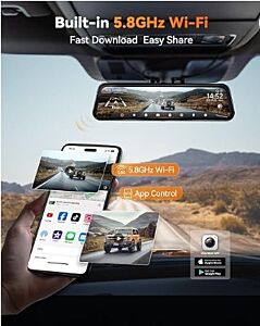 Wolfbox G900Pro Tripro Bumper Version 3 Channel - 4K Wifi Car Dash Camera Front and Rear Mirror Dashcam