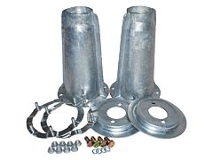 Galvanised Front Turret Set With Fittings For Defender / Discovery 1 / RR Classic