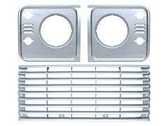 Defender Grill & Light Surround Set - Indus Silver