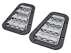 Britpart Defender Wing Top Grille XS Set  - Black With Silver Mesh