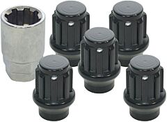 LOCKING WHEEL NUT KIT BLACK X 5 - DEF - D1 - RRC