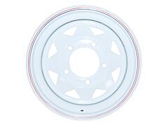 White 8 Spoke Steel Wheel 7X16