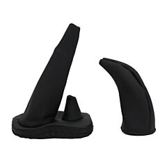 Exmoor Trim - Gaiter Kit Gearshift & Handbrake (LT77/R380) Black Leather/Black Stitch