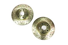 BRAKE DISCS CROSS DRILL/GROOV FRONT PAIR