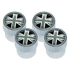 VPLRW0153 - Valve Cap - Black Union Jack Logo - Set of 4