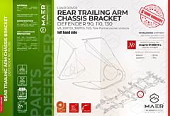 Defender 90, 110, 130 LH rear Trailing Arm Chassis Bracket