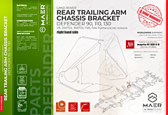 Defender 90, 110, 130 RH rear Trailing Arm Chassis Bracket
