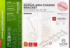 Defender 90, 110, 130 LH Radius Arm Chassis Bracket