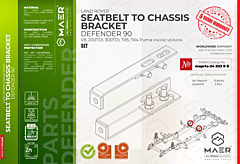 Defender 90 Seatbelt to chassis Bracket set + uni