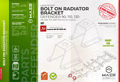 Defender 90, 110, 130 V8, 200TDi, 300TDi Bolt-on Radiator Bracket Set
