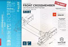 LR Defender 90, 110, 130 V8, 200TDi, 300TDi Front Crossmember Short