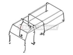 Safety Devices Roll Cage - Defender 130 Hi Cap - External
