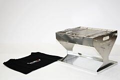 STAINLESS STEEL FIRE PIT BBQ WITH CARRY