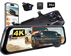 Wolfbox G850Pro Dash Cam - 4K Wifi Car Dash Camera Front and Rear Mirror Dashcam