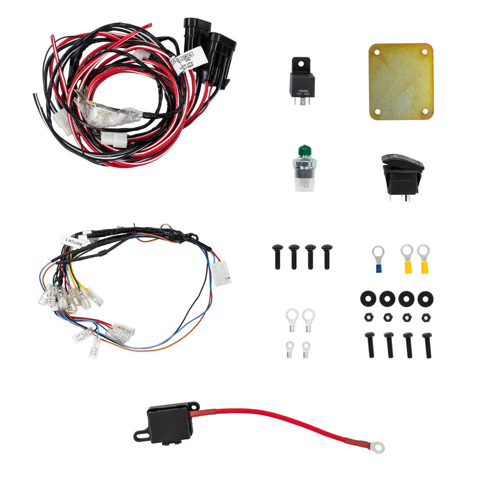 Professionally mounted on-board air compressor and protected wiring