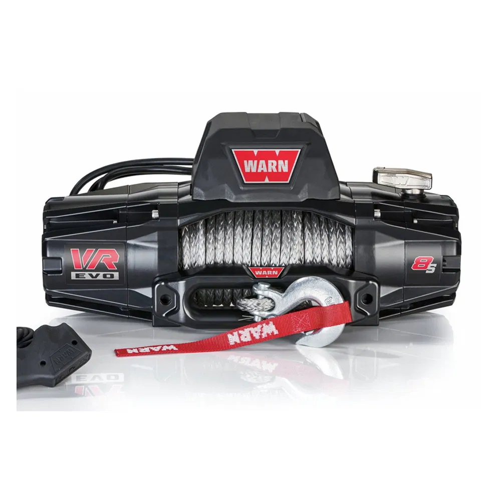 Electric winch fitted to an off-road vehicle
